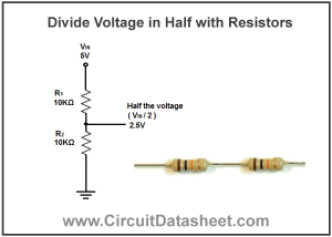 How-to-Divide-Voltage-in-Half-with-Resistors-circuit-diagram