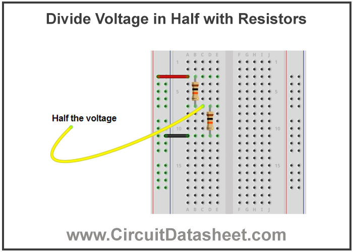 How-to-Divide-Voltage-in-Half-with-Resistors-circuit