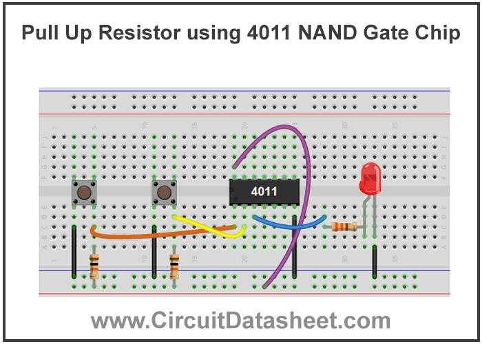 Pull-Up-Resistor-using-4011-NAND-Gate-Chip-Circiuit