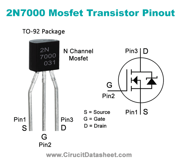 2N7000 Mosfet Transistor Pinout