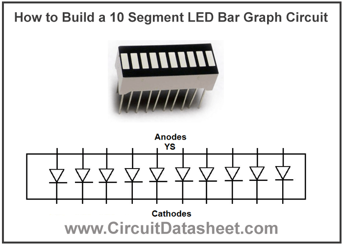 How to Build a 10 Segment LED Bar Graph Circuit with Manual Pushbutton Control