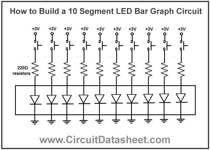 How to Build a 10 Segment LED Bar Graph Circuit