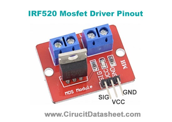IRF520 MOSFET Driver Pinout 